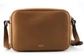 Elegante bolso de hombro Versace de cuero marrón con funda para cámara